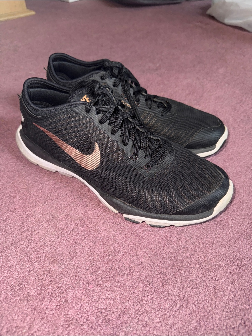 Nike Women’s Black and Rose Gold Training Sneakers